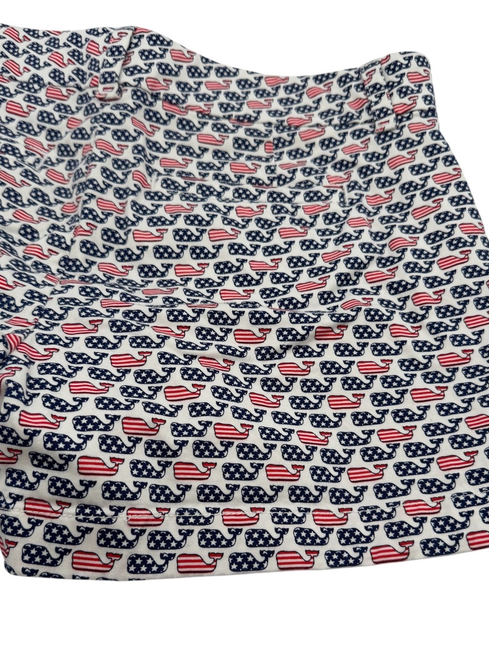 Vineyard Vines Stars and Stripes Whale Shorts 9" Rise 3" Inseam Pockets Size 4 - Picture 12 of 14
